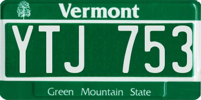 VT license plate YTJ753