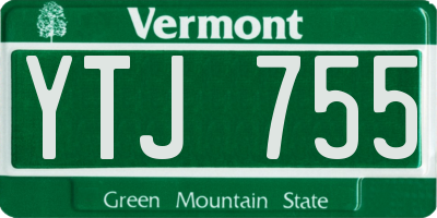VT license plate YTJ755