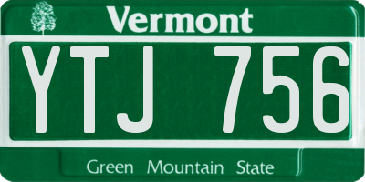 VT license plate YTJ756