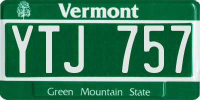 VT license plate YTJ757