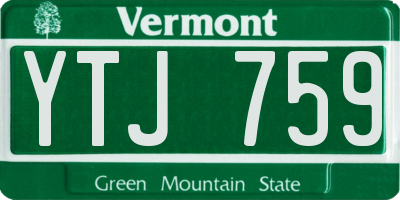 VT license plate YTJ759