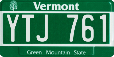 VT license plate YTJ761