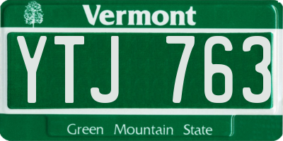 VT license plate YTJ763