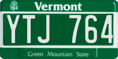 VT license plate YTJ764