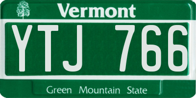 VT license plate YTJ766