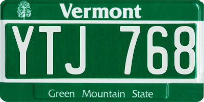 VT license plate YTJ768