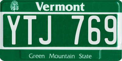 VT license plate YTJ769
