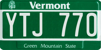 VT license plate YTJ770