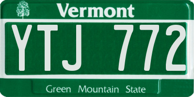 VT license plate YTJ772