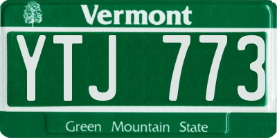 VT license plate YTJ773