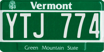 VT license plate YTJ774
