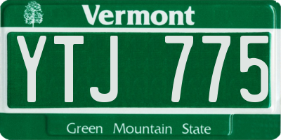 VT license plate YTJ775