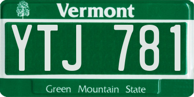 VT license plate YTJ781