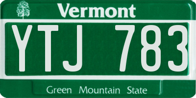 VT license plate YTJ783
