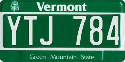 VT license plate YTJ784