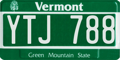 VT license plate YTJ788
