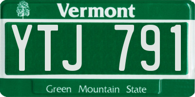 VT license plate YTJ791