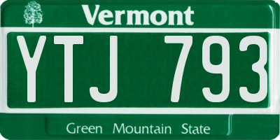 VT license plate YTJ793