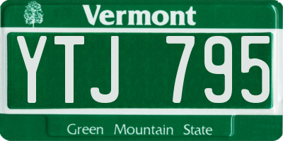 VT license plate YTJ795