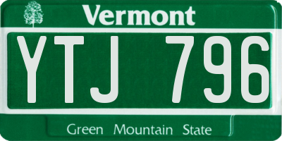 VT license plate YTJ796