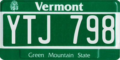 VT license plate YTJ798