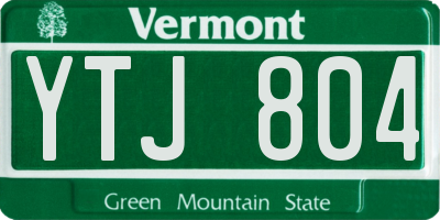 VT license plate YTJ804