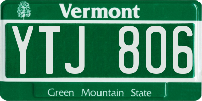 VT license plate YTJ806