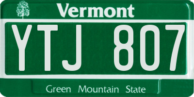 VT license plate YTJ807