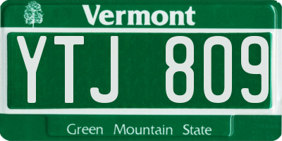 VT license plate YTJ809
