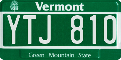 VT license plate YTJ810