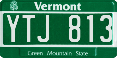 VT license plate YTJ813