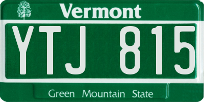 VT license plate YTJ815