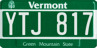 VT license plate YTJ817