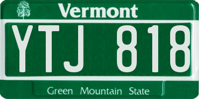 VT license plate YTJ818