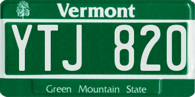 VT license plate YTJ820