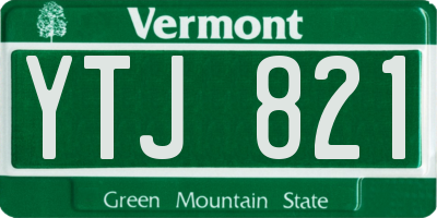 VT license plate YTJ821