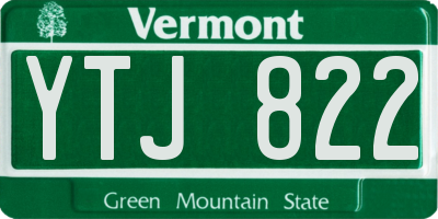 VT license plate YTJ822