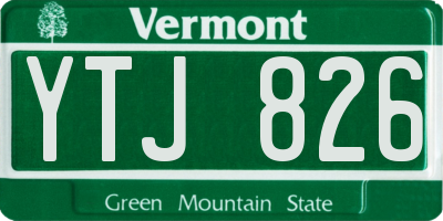 VT license plate YTJ826