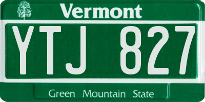 VT license plate YTJ827