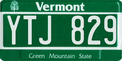 VT license plate YTJ829