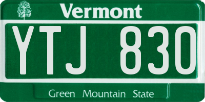 VT license plate YTJ830