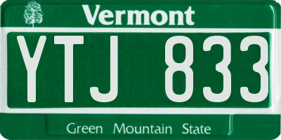 VT license plate YTJ833