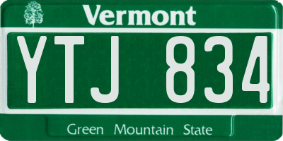 VT license plate YTJ834