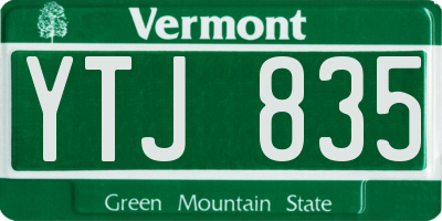 VT license plate YTJ835