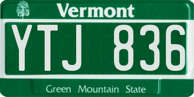 VT license plate YTJ836