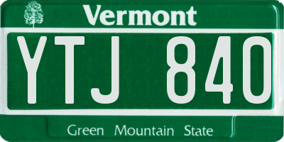 VT license plate YTJ840