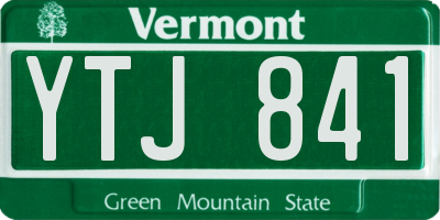 VT license plate YTJ841