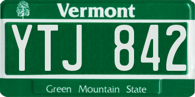 VT license plate YTJ842