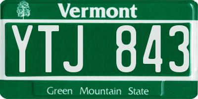 VT license plate YTJ843
