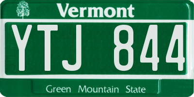 VT license plate YTJ844